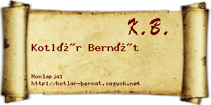 Kotlár Bernát névjegykártya